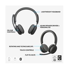Logitech Zone Wireless 2: Premium Wireless Headset for Ultimate Comfort and Clarity - Model 5099206103009